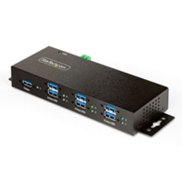 7-porttinen 3.2 Gen1 USB-A -hubi, managed, DIN-kiskoon, musta