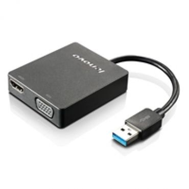USB-A -> VGA/HDMI adapteri, musta