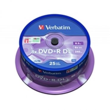 DVD+R DL 8,5GB/240min, 8x, spindle, 25kpl