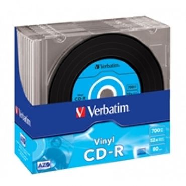 CD-R 700MB/80min, 52x, vinyyli/värilliset levyt, slim case, 10kpl
