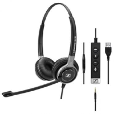 SC 665 USB MS -sankakuulokkeet mikrofonilla, musta/harmaa