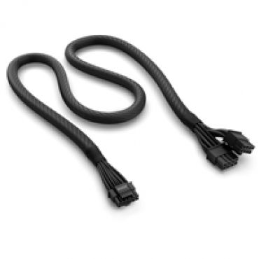 12VHPWR Adapter Cable, 16-pin -> 2 x 8-pin PCIE 5.0 -virtakaapeli, 650mm, musta
