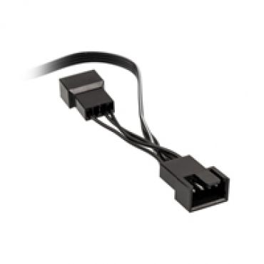 1 -> 2 PWM-tuulettimen jakokaapeli, 35cm, musta