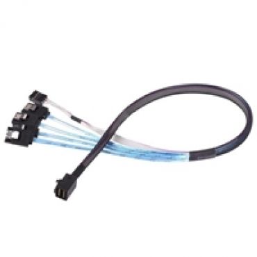Multilane SAS -kaapeli, SFF-8643 -> 4x SATA 7-pin -kaapeli, 50cm, monivärinen