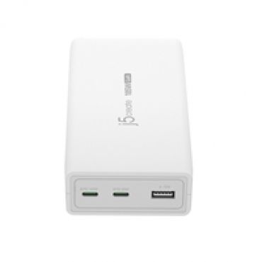 185W GaN-verkkovirtalaturi, 2x USB-C, USB-A, valkoinen
