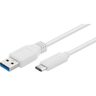 3.2 Gen1 USB-C - USB-A -kaapeli, 0,5m, valkoinen