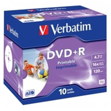 DVD+R 4,7GB/120min, 16x, printable, jewel case, 10kpl