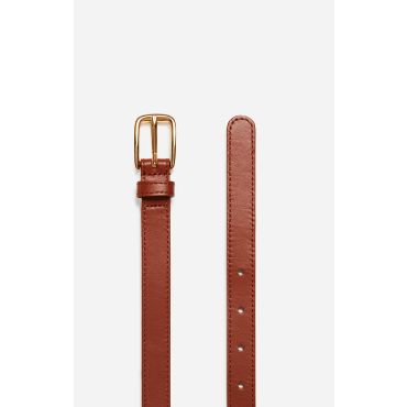 Brown Smooth Leather Belt 20mm - Classic brown - Size M - Vanessa Bruno