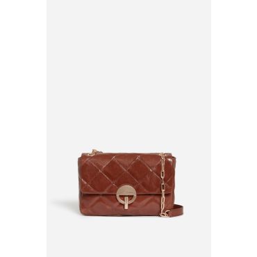 Large Cracked Leather Moon Bag - Havana - Size Grand - Vanessa Bruno