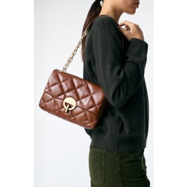 Large Cracked Leather Moon Bag - Havana - Size Grand - Vanessa Bruno