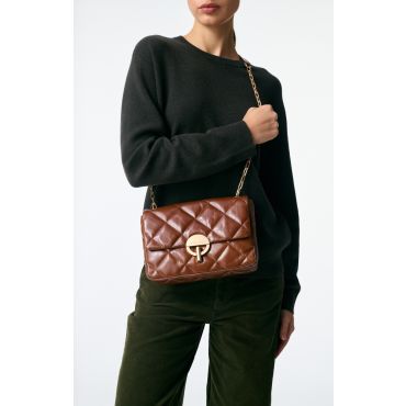Large Cracked Leather Moon Bag - Havana - Size Grand - Vanessa Bruno