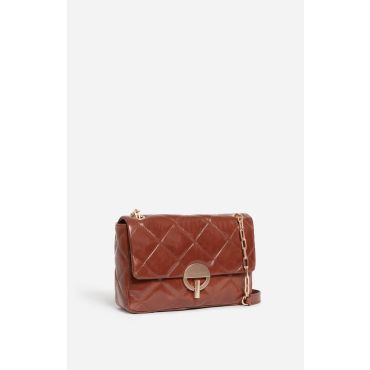 Large Cracked Leather Moon Bag - Havana - Size Grand - Vanessa Bruno