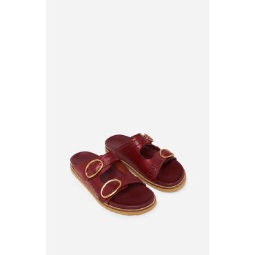 Leather Fussbetts Sandals - Beet - Size 36 - Vanessa Bruno