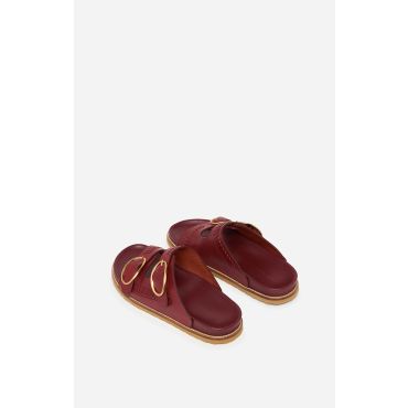 Leather Fussbetts Sandals - Beet - Size 36 - Vanessa Bruno