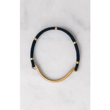 Gold Brass Torque Necklace - Gold / black - TU - Vanessa Bruno