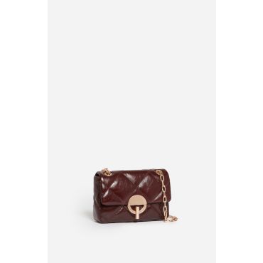 Small Cracked Leather Moon Bag - Chocolate - Size Petit - Vanessa Bruno