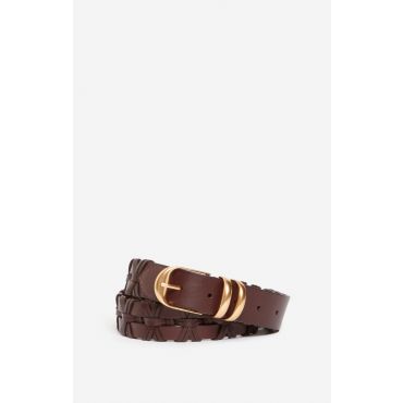 Brown Braided Leather Belt 30mm - Classic brown - Size L - Vanessa Bruno