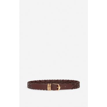 Brown Braided Leather Belt 30mm - Classic brown - Size L - Vanessa Bruno