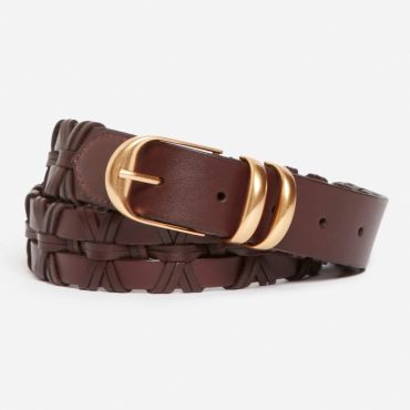 Brown Braided Leather Belt 30mm - Classic brown - Size L - Vanessa Bruno