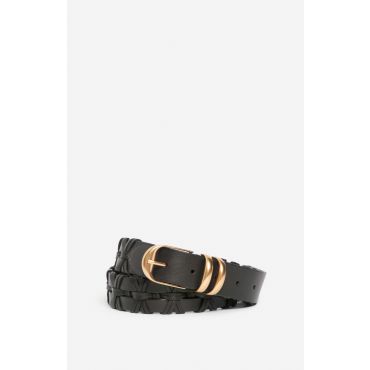 Black Braided Leather Belt 30mm - Black - Size M - Vanessa Bruno