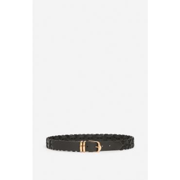 Black Braided Leather Belt 30mm - Black - Size M - Vanessa Bruno