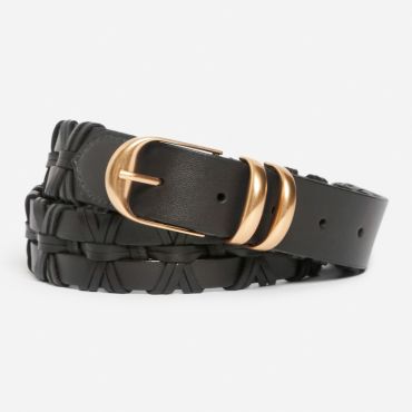 Black Braided Leather Belt 30mm - Black - Size M - Vanessa Bruno