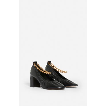 Leather Pumps With Gold Chain - Black - Size 39 - Vanessa Bruno