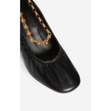 Leather Pumps With Gold Chain - Black - Size 39 - Vanessa Bruno