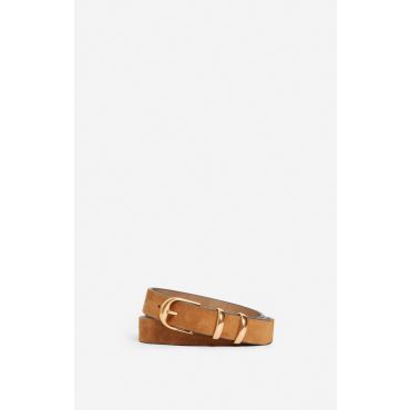 Brown Velvet Leather Belt 20mm - Caramel - Size S - Vanessa Bruno