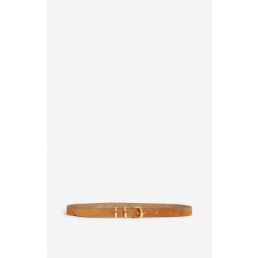 Brown Velvet Leather Belt 20mm - Caramel - Size S - Vanessa Bruno