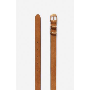 Brown Velvet Leather Belt 20mm - Caramel - Size S - Vanessa Bruno