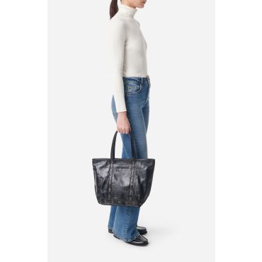 Leather M Zipped Cabas Tote - Black - Woman - Vanessa Bruno