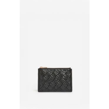 Braided Leather Card Holder - Black - TU - Vanessa Bruno