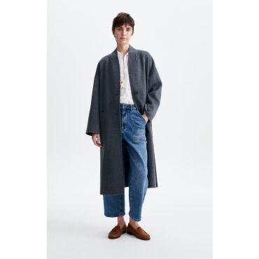 Bachir Long Coat - Heather anthracite - Size S - Vanessa Bruno