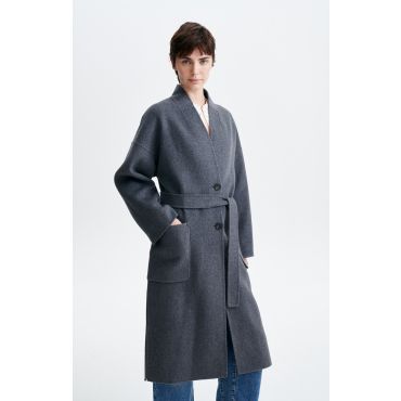Bachir Long Coat - Heather anthracite - Size S - Vanessa Bruno