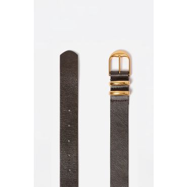 Brown Smooth Leather Belt 30mm - Chocolate - Size L - Vanessa Bruno
