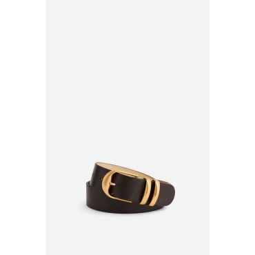 Café Leather Belt 30mm - Coffee - Size S - Vanessa Bruno