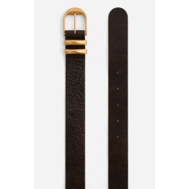 Café Leather Belt 30mm - Coffee - Size S - Vanessa Bruno