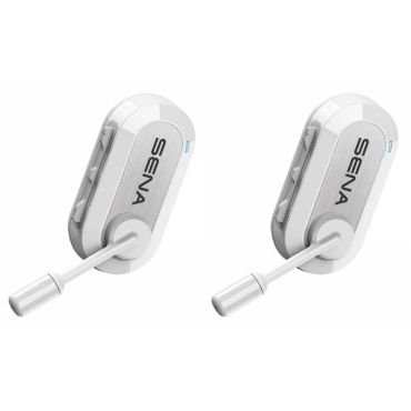 2 Kpl Bikom 20 -kypäräpakkaus Sena Duo Valkoinen : Intercom Mesh -mikrofonilla, Täysdupleksinen Bluetooth Sena-bikom20-01d