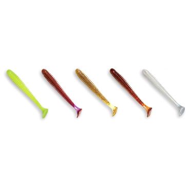 Pehmeä Viehe Crazy Fish Vibro Worm 3" - 7.5cm - Pakkaus 5 Vibroworm3-m58