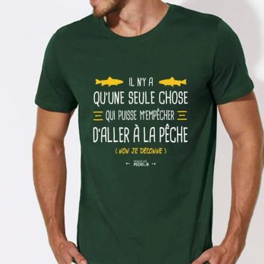 Miesten Lyhythihainen T-paita Monsieur Pêcheur On Vain Yksi Asia - Vihreä Tshirtuneseulechose-23