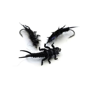 Perho Sempe Nymfi Stonefly Musta - Pakkaus 3 Nysn10x3