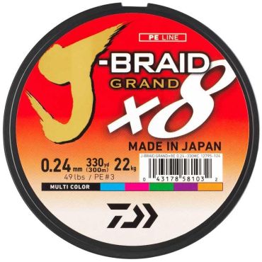 Punos Daiwa J-braid Grand X8 Monivärinen - 150m 12795020
