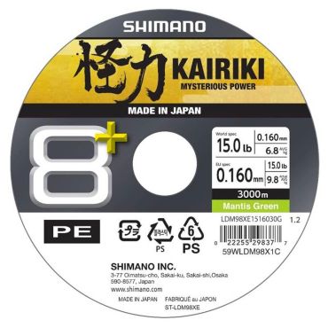 Punos Shimano Kairiki 8+ Steel Mantis Green - 3000m Ldm98xe0606030g