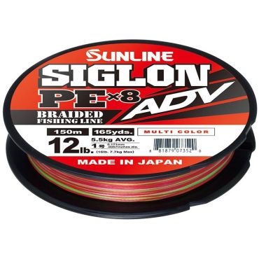 Punottu Siima Sunline Siglon Braid Pe Adv 8x Monivärinen - 150m Sun08653