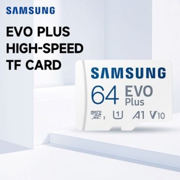SAMSUNG EVO Plus 64GB TF Card U1 A1 V10 High-speed Micro SD Card up to 130MB/s Read Speed for Phone Tablet Security Monitoring