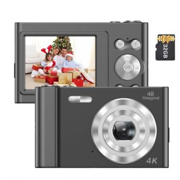 Andoer 4K Digital Camera Video Camcorder 48MP 2.4 Inch IPS Screen with 32GB Memory Card
