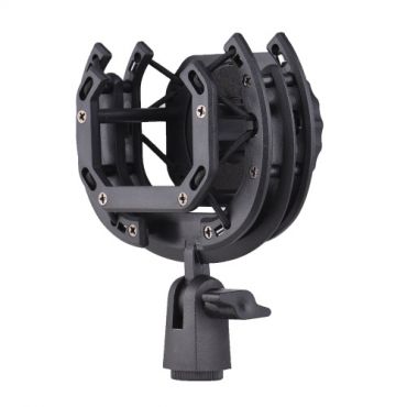 Muslady Microphone Shock Mount Suspension Holder Clip 180° Foldable for Condenser Microphone Mounting