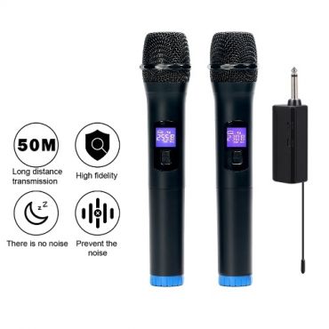 BOMGE Dual Channel Wireless Microphone - High Performance, Professional Set