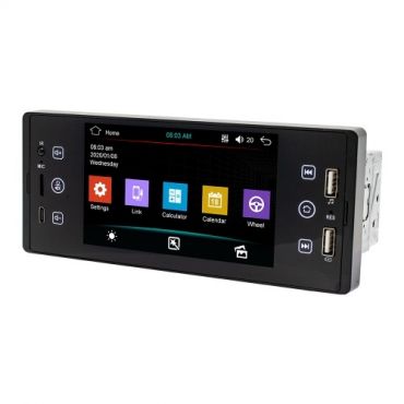 5 Inch Single Din Car Stereo BT MP5 Player FM Radio Receiver Support USB/AUX/TF Connection Steering Wheel Control with Capacitive Touchscreen